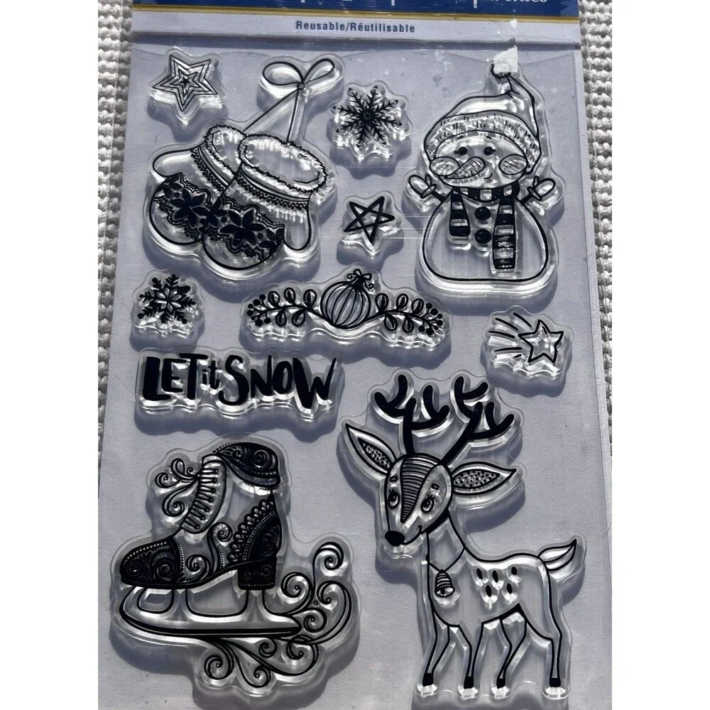 Holiday Trendz Christmas Clear Stamp Set Bundle Lot of 3 New Sealed Winter Craft